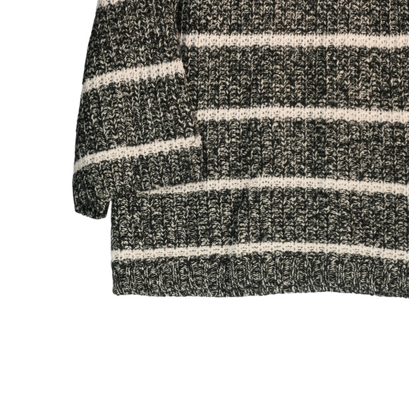 Chaps Sweater Women Small Gray and White Stripe Flare Sleeve Tunic Cotton Blend - Picture 5 of 8